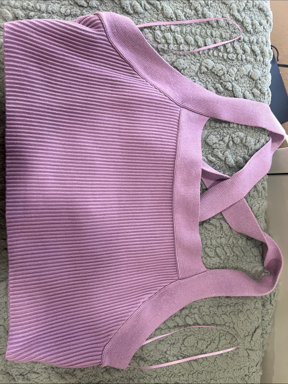 House of Harlow 1960 Ribbed Lilac Crossback Crop Top